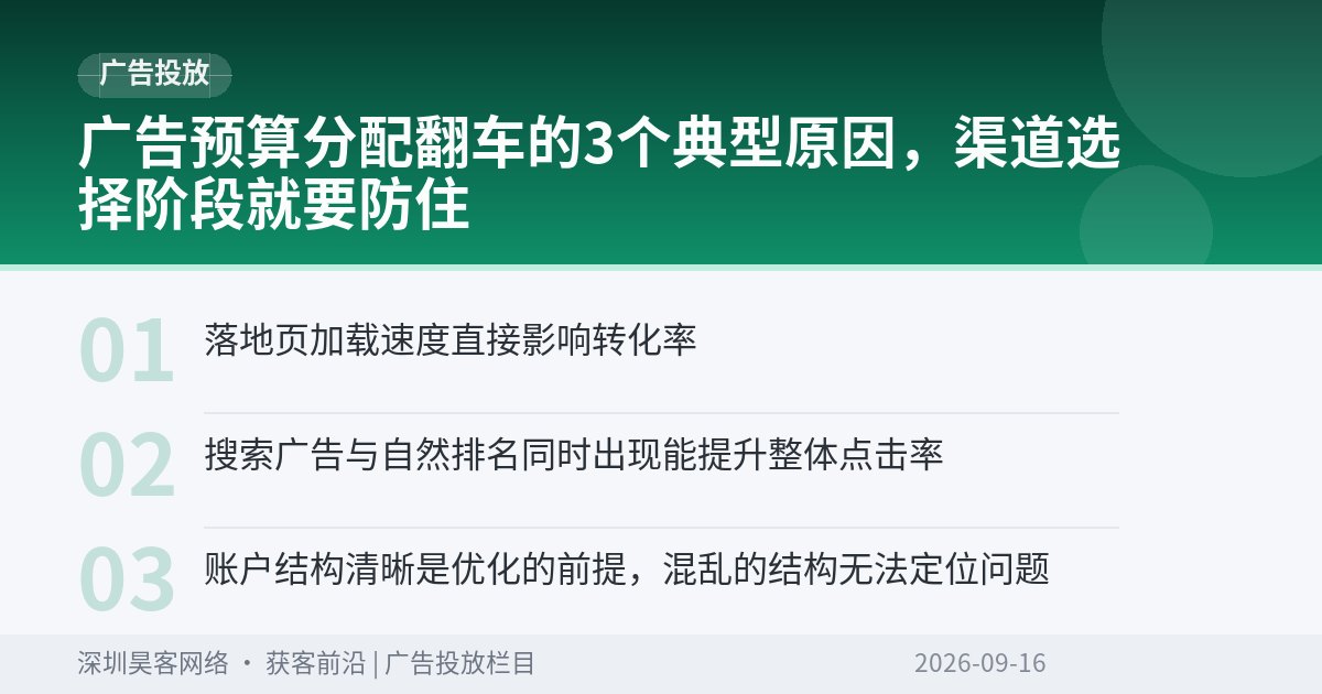 广告预算分配翻车的3个典型原因,渠道选择阶段就要防住
