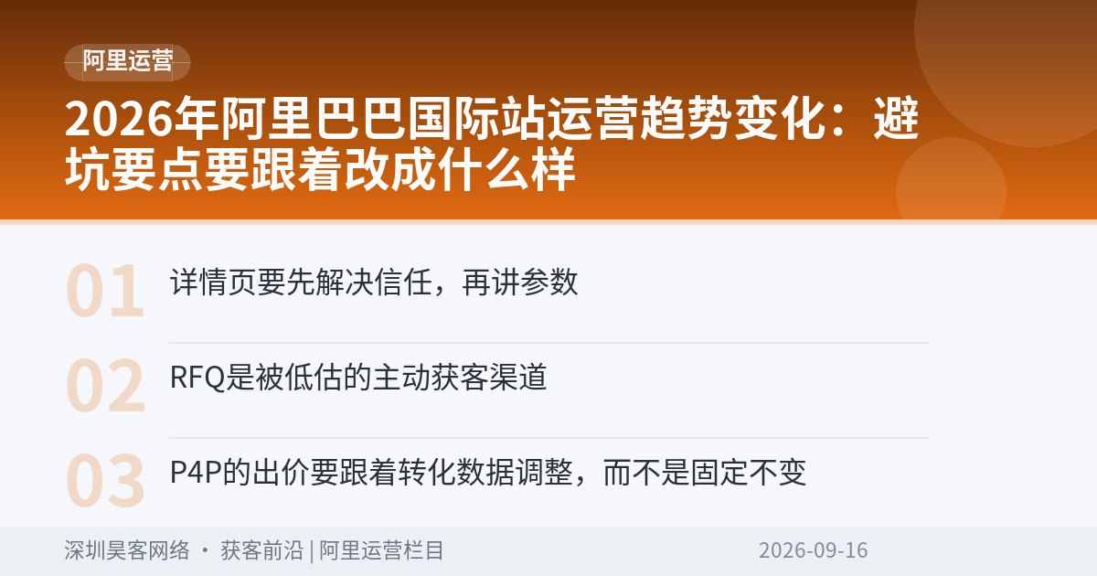 2026年阿里巴巴国际站运营趋势变化：避坑要点要跟着改成什么样
