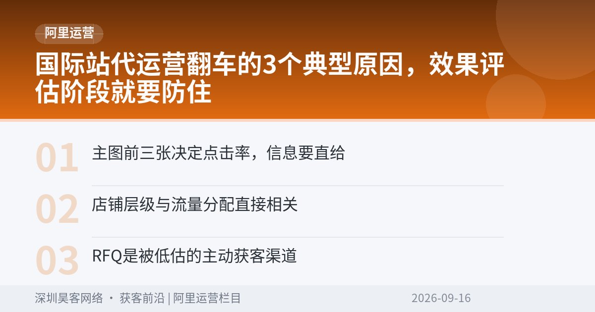国际站代运营翻车的3个典型原因,效果评估阶段就要防住