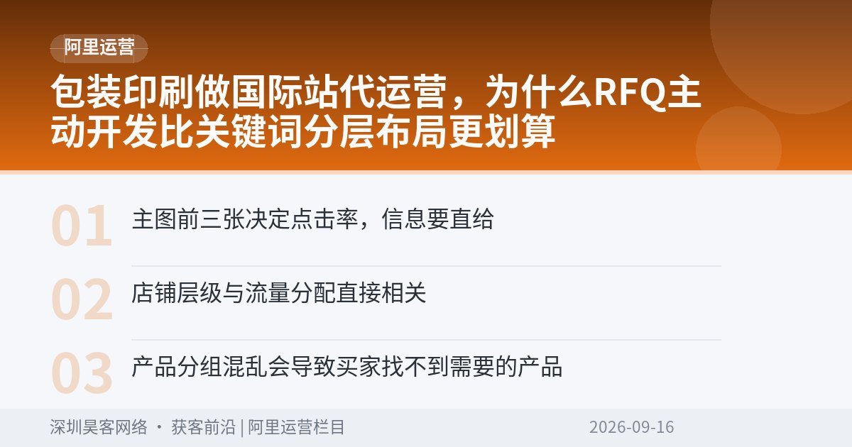 包装印刷做国际站代运营，为什么RFQ主动开发比关键词分层布局更划算