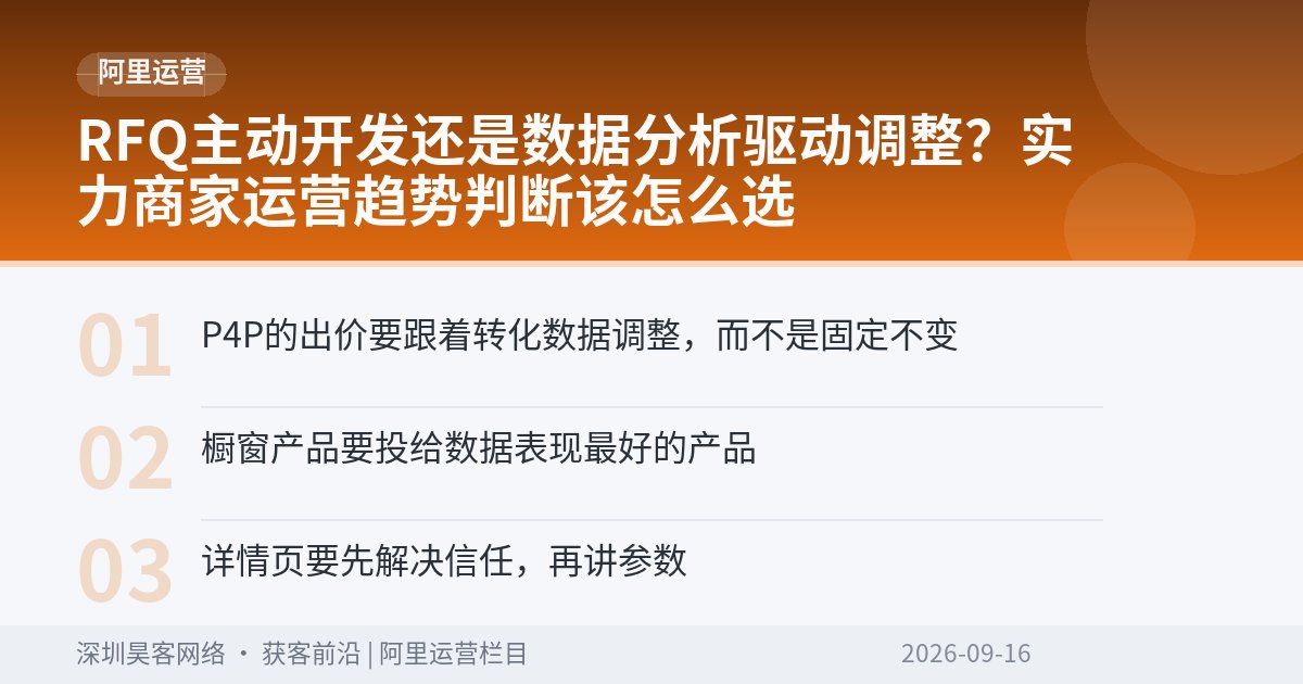 RFQ主动开发还是数据分析驱动调整?实力商家运营趋势判断该怎么选