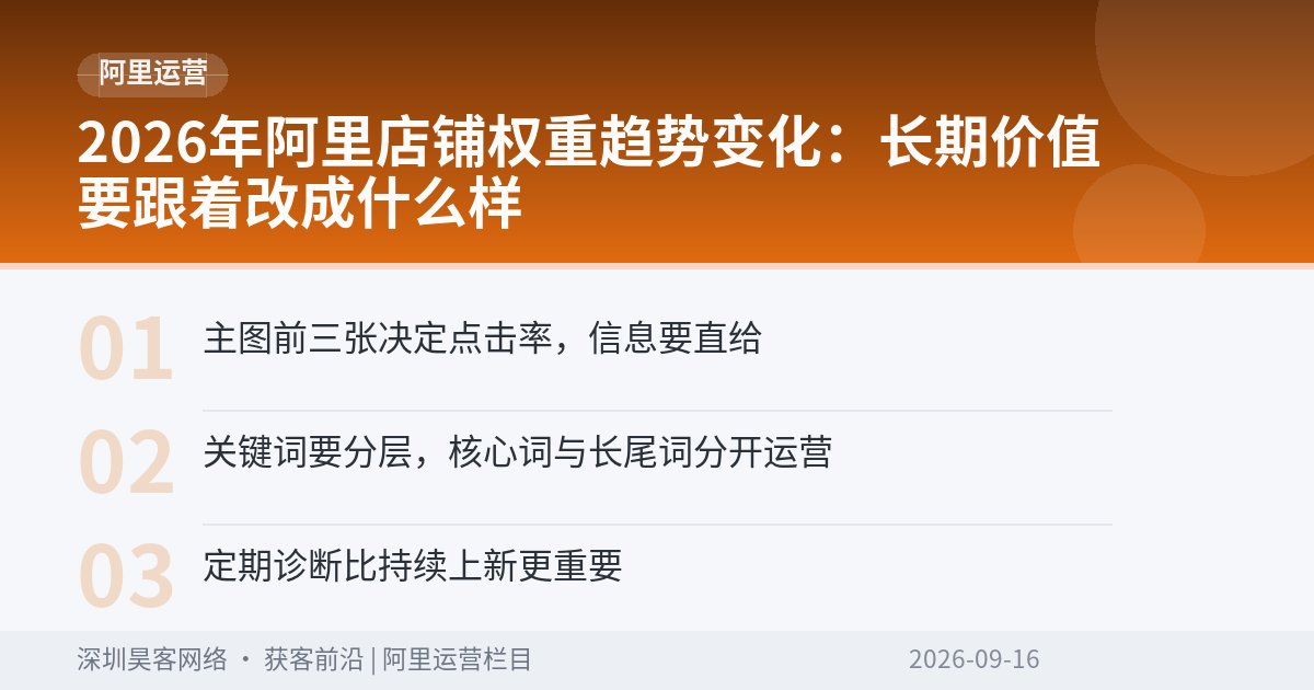 2026年阿里店铺权重趋势变化：长期价值要跟着改成什么样