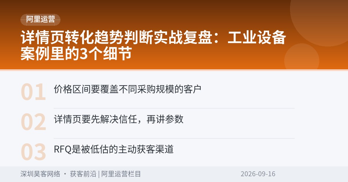 详情页转化趋势判断实战复盘:工业设备案例里的3个细节