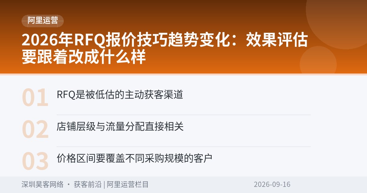 2026年RFQ报价技巧趋势变化:效果评估要跟着改成什么样