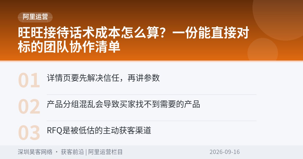 旺旺接待话术成本怎么算？一份能直接对标的团队协作清单