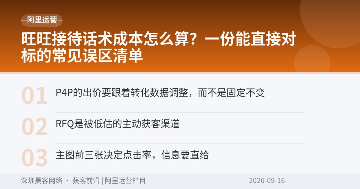 旺旺接待话术成本怎么算？一份能直接对标的常见误区清单