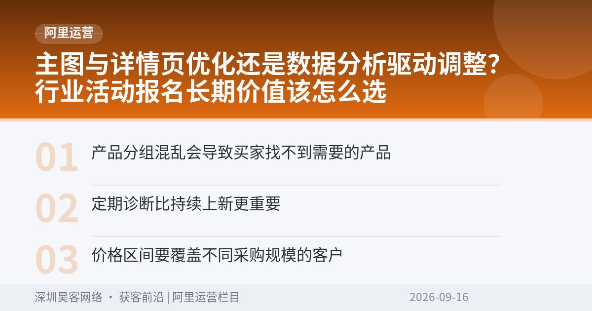 主图与详情页优化还是数据分析驱动调整？行业活动报名长期价值该怎么选