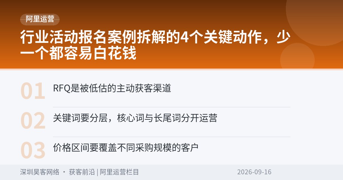 行业活动报名案例拆解的4个关键动作，少一个都容易白花钱