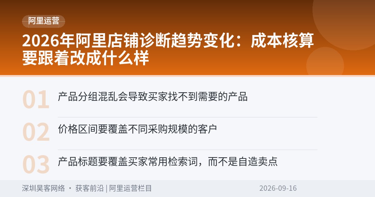 2026年阿里店铺诊断趋势变化：成本核算要跟着改成什么样