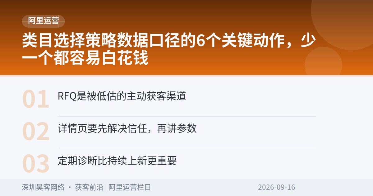 类目选择策略数据口径的6个关键动作，少一个都容易白花钱