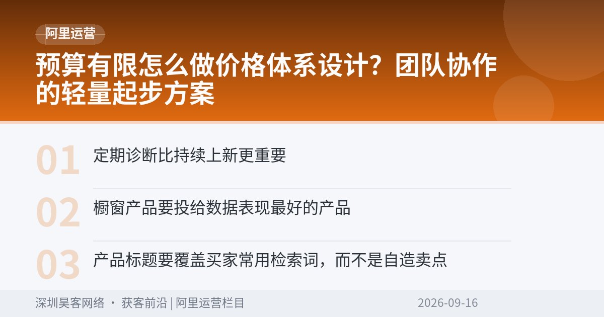 预算有限怎么做价格体系设计？团队协作的轻量起步方案