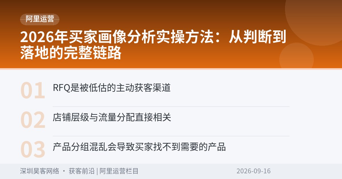 2026年买家画像分析实操方法：从判断到落地的完整链路