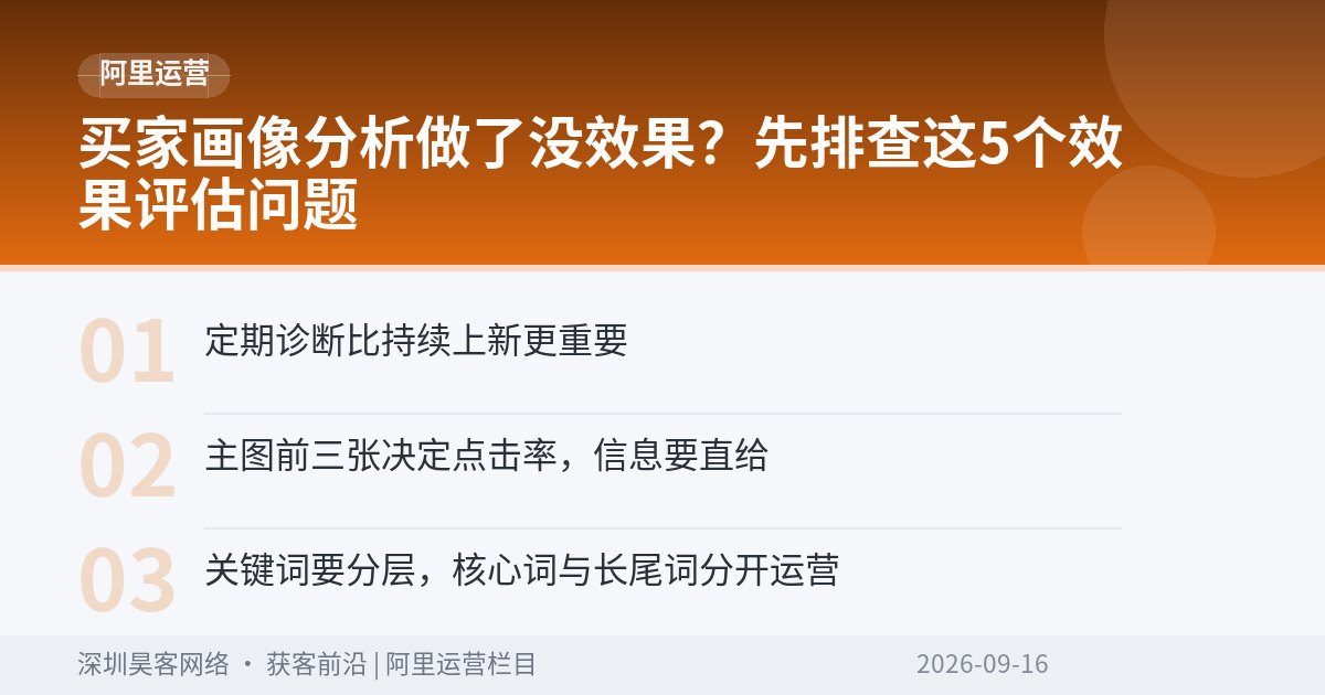 买家画像分析做了没效果？先排查这5个效果评估问题