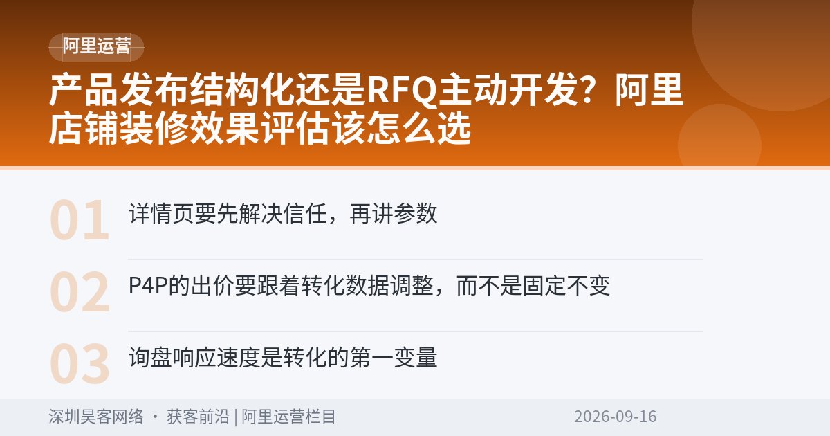 产品发布结构化还是RFQ主动开发？阿里店铺装修效果评估该怎么选