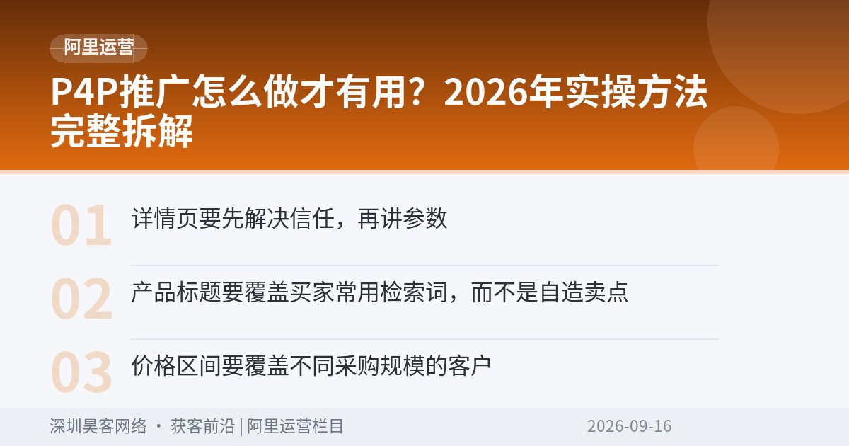 P4P推广怎么做才有用？2026年实操方法完整拆解