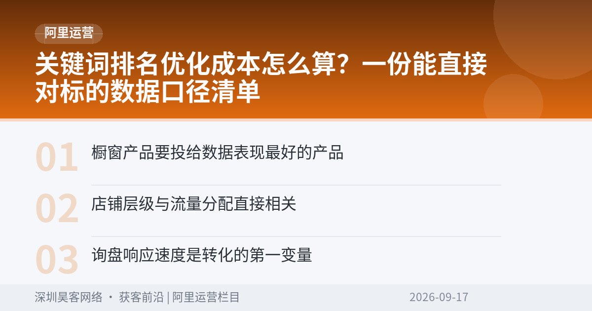 关键词排名优化成本怎么算？一份能直接对标的数据口径清单