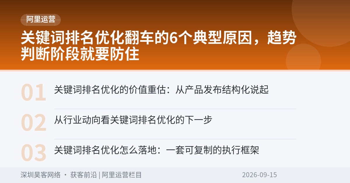 关键词排名优化翻车的6个典型原因，趋势判断阶段就要防住