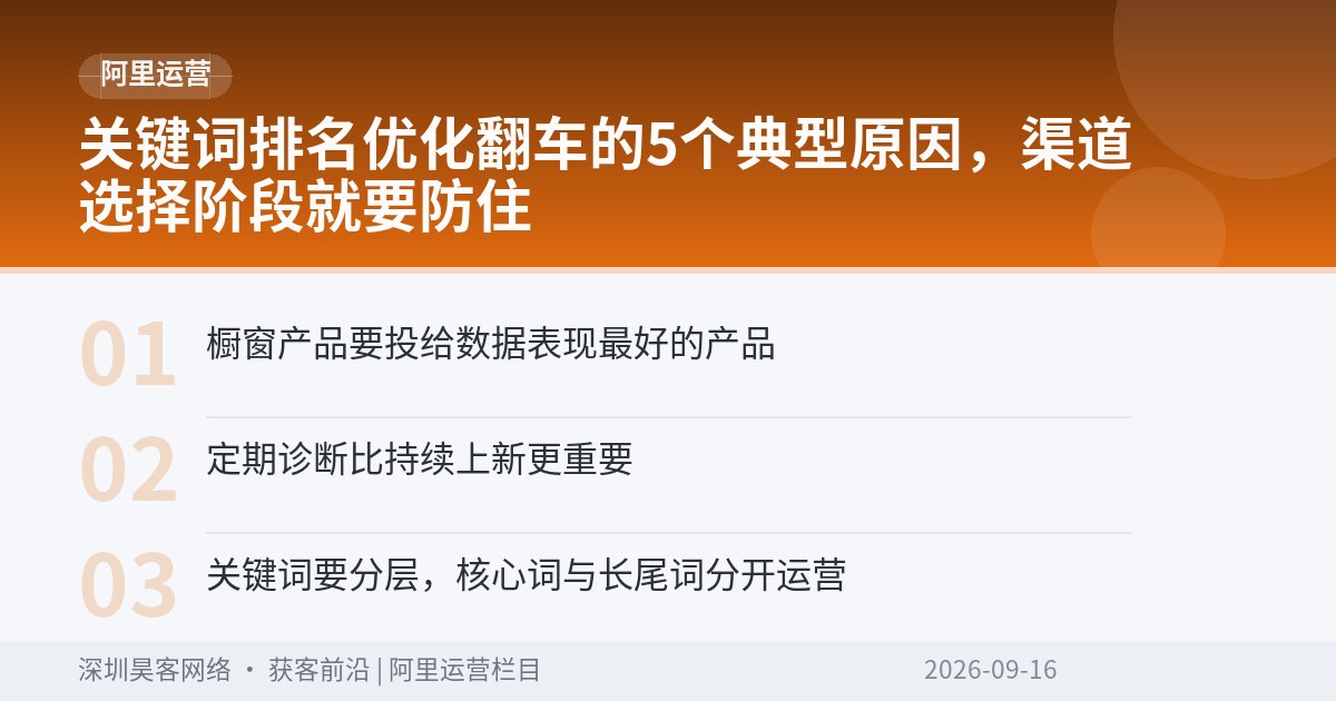 关键词排名优化翻车的5个典型原因,渠道选择阶段就要防住