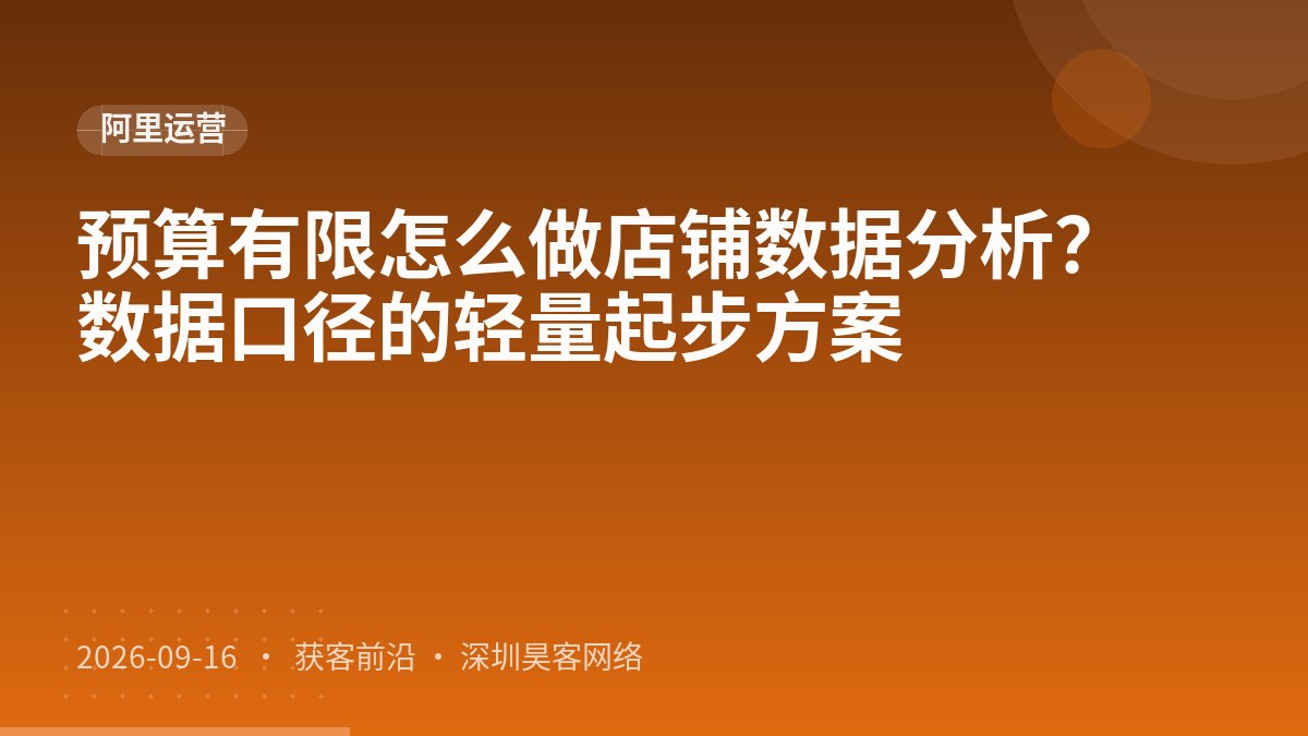 预算有限怎么做店铺数据分析？数据口径的轻量起步方案