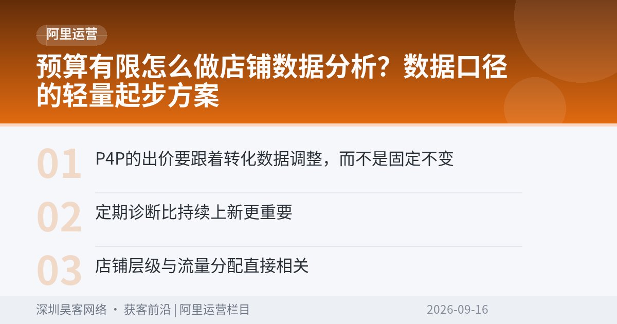 预算有限怎么做店铺数据分析？数据口径的轻量起步方案