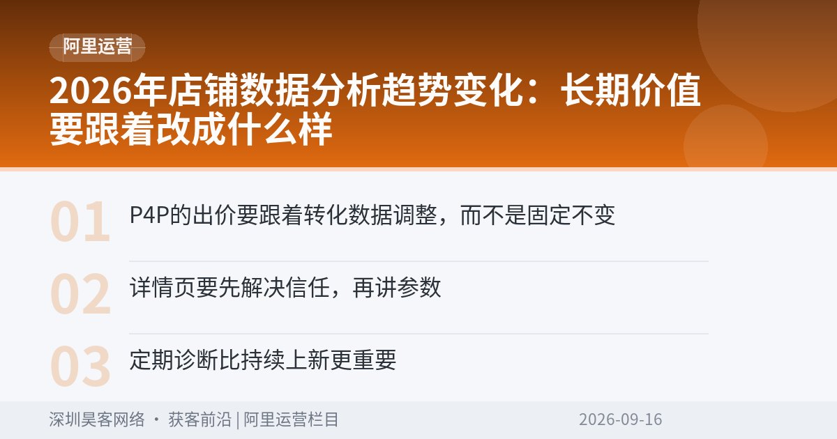 2026年店铺数据分析趋势变化：长期价值要跟着改成什么样