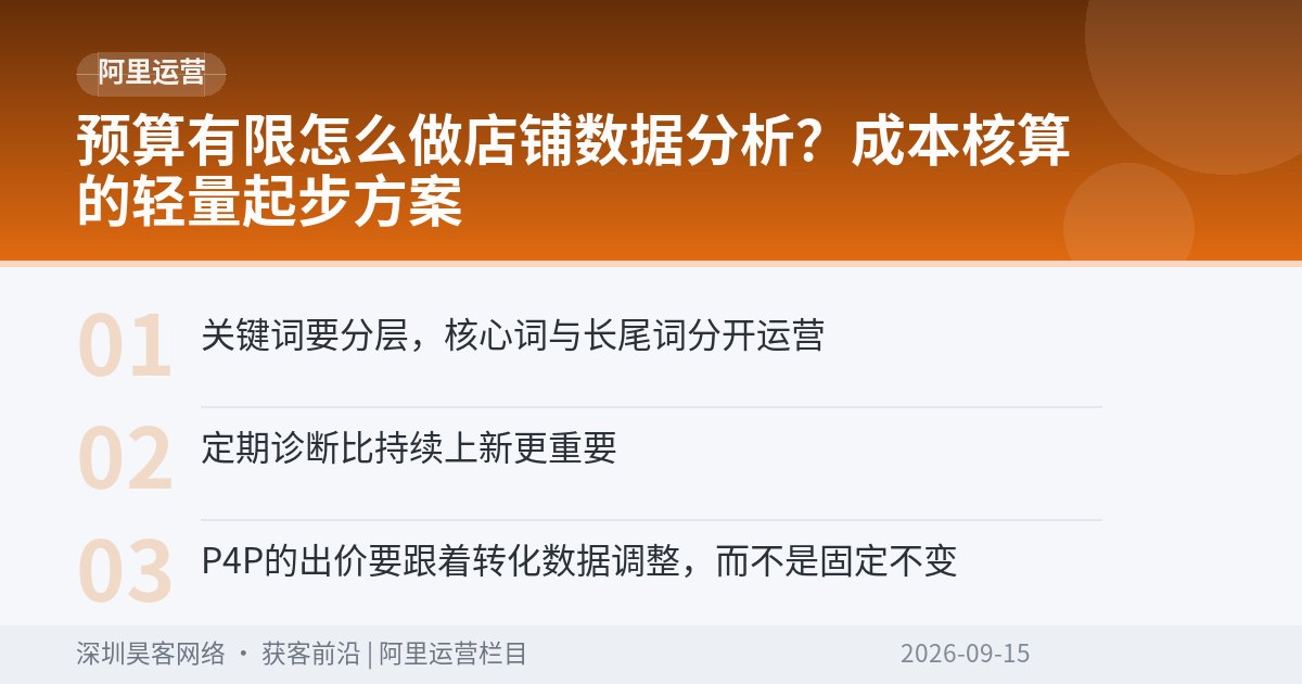 预算有限怎么做店铺数据分析？成本核算的轻量起步方案
