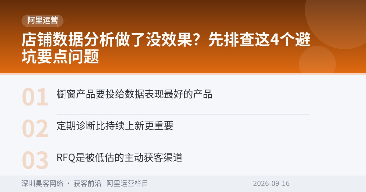 店铺数据分析做了没效果？先排查这4个避坑要点问题