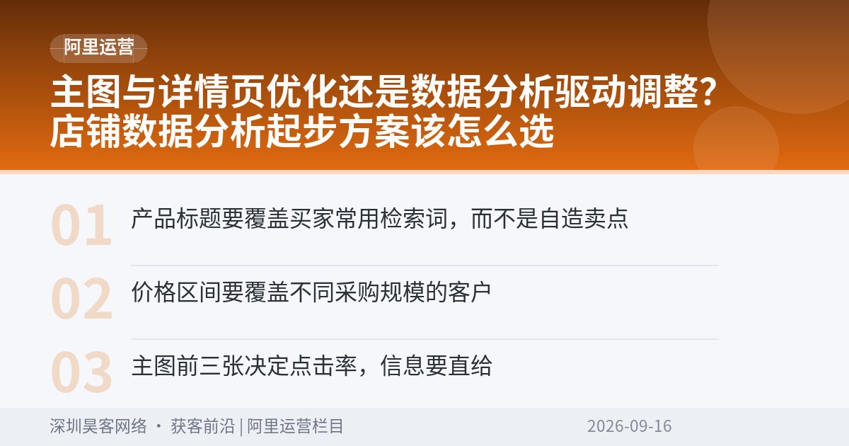 主图与详情页优化还是数据分析驱动调整？店铺数据分析起步方案该怎么选