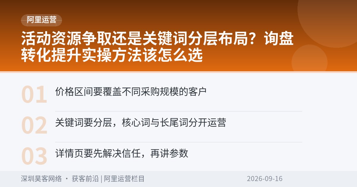 活动资源争取还是关键词分层布局？询盘转化提升实操方法该怎么选
