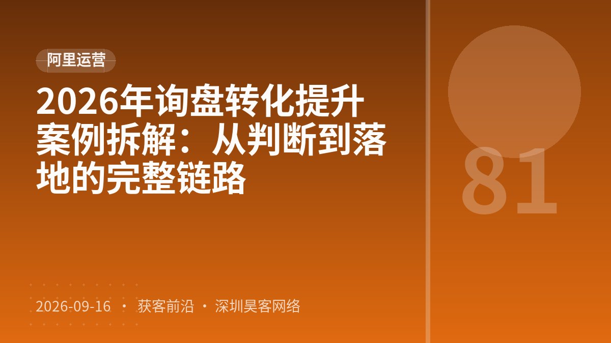 2026年询盘转化提升案例拆解：从判断到落地的完整链路