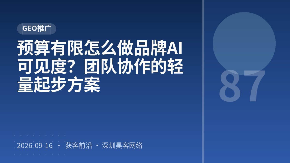 预算有限怎么做品牌AI可见度？团队协作的轻量起步方案