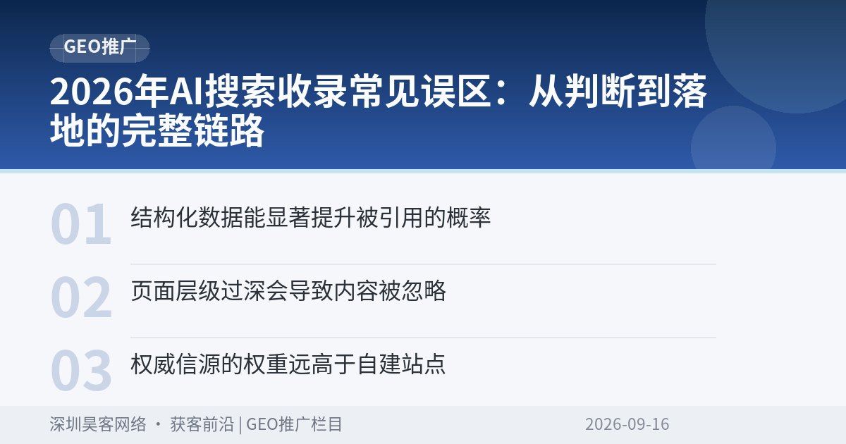 2026年AI搜索收录常见误区:从判断到落地的完整链路