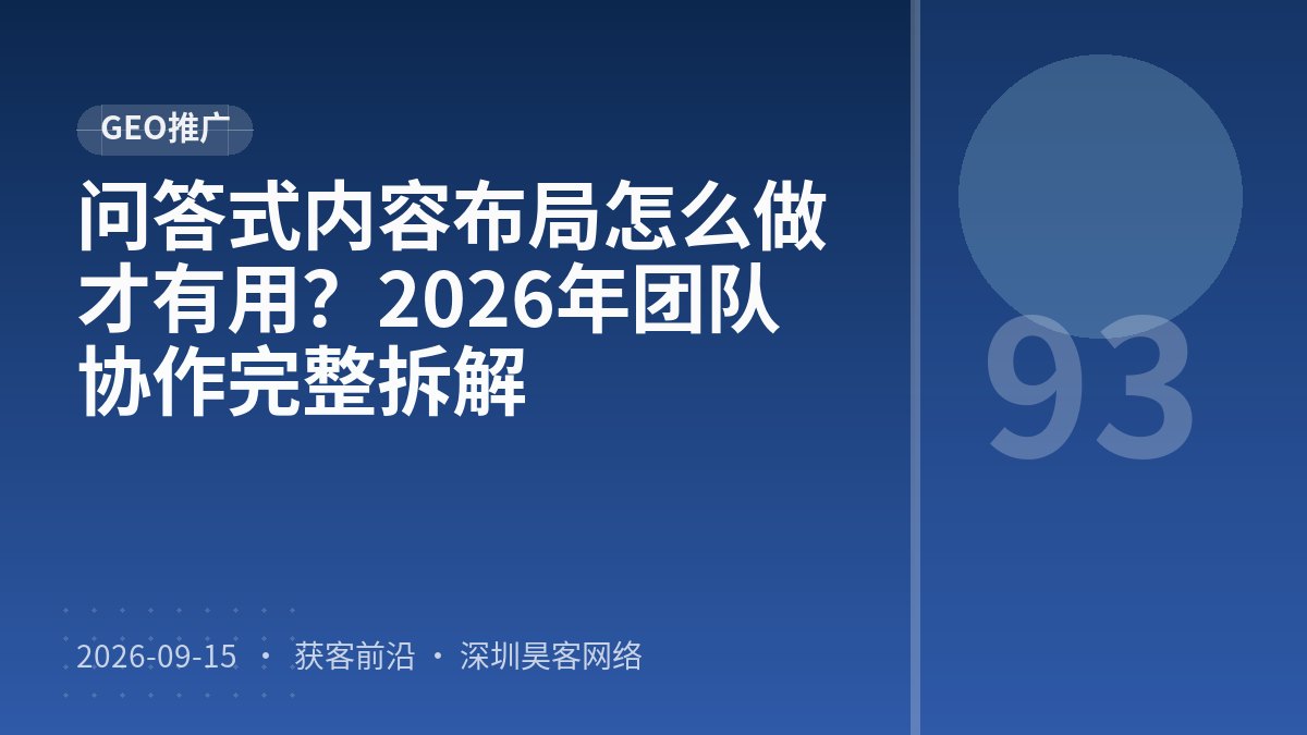 问答式内容布局怎么做才有用？2026年团队协作完整拆解