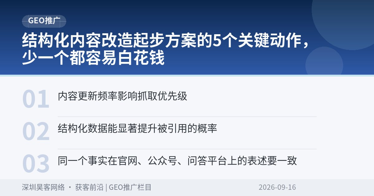 结构化内容改造起步方案的5个关键动作,少一个都容易白花钱