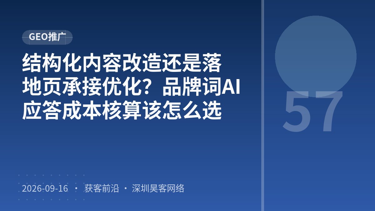 结构化内容改造还是落地页承接优化？品牌词AI应答成本核算该怎么选
