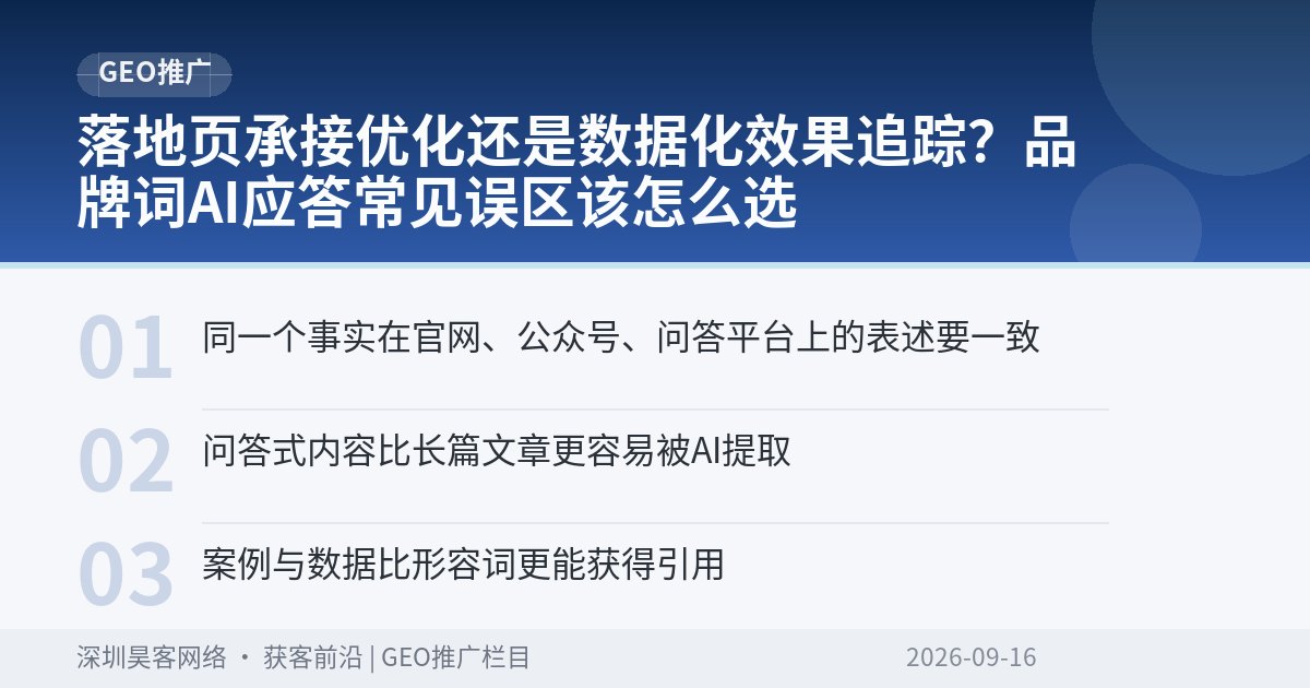 落地页承接优化还是数据化效果追踪？品牌词AI应答常见误区该怎么选