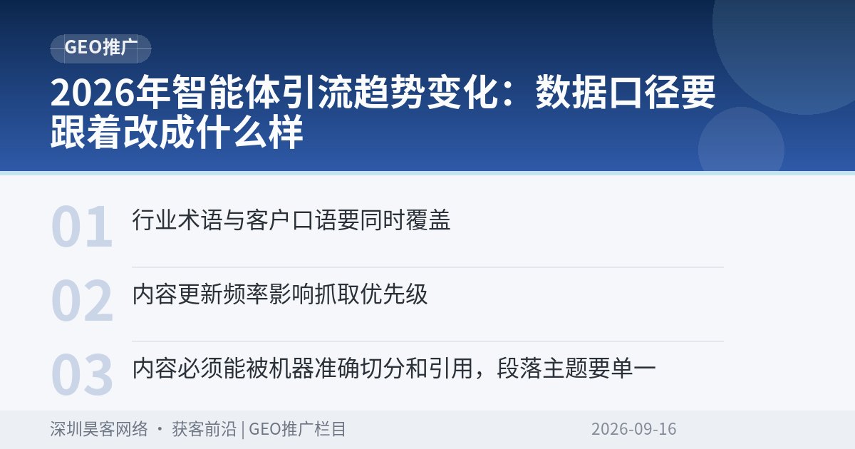 2026年智能体引流趋势变化：数据口径要跟着改成什么样