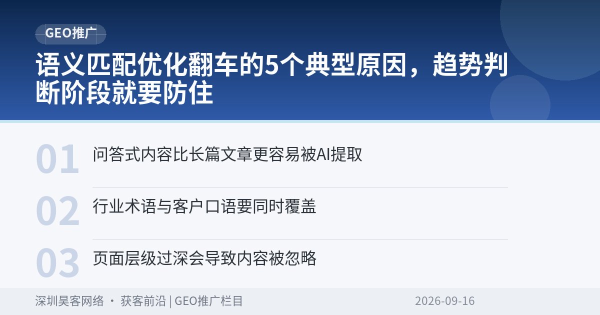 语义匹配优化翻车的5个典型原因，趋势判断阶段就要防住