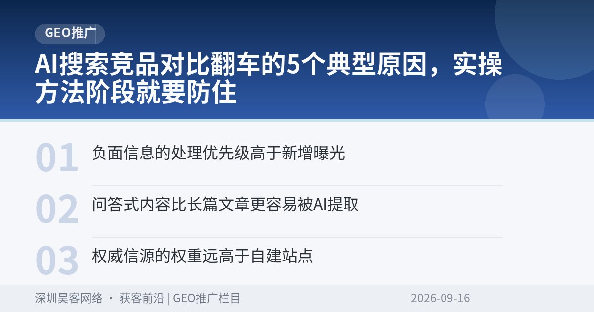 AI搜索竞品对比翻车的5个典型原因，实操方法阶段就要防住