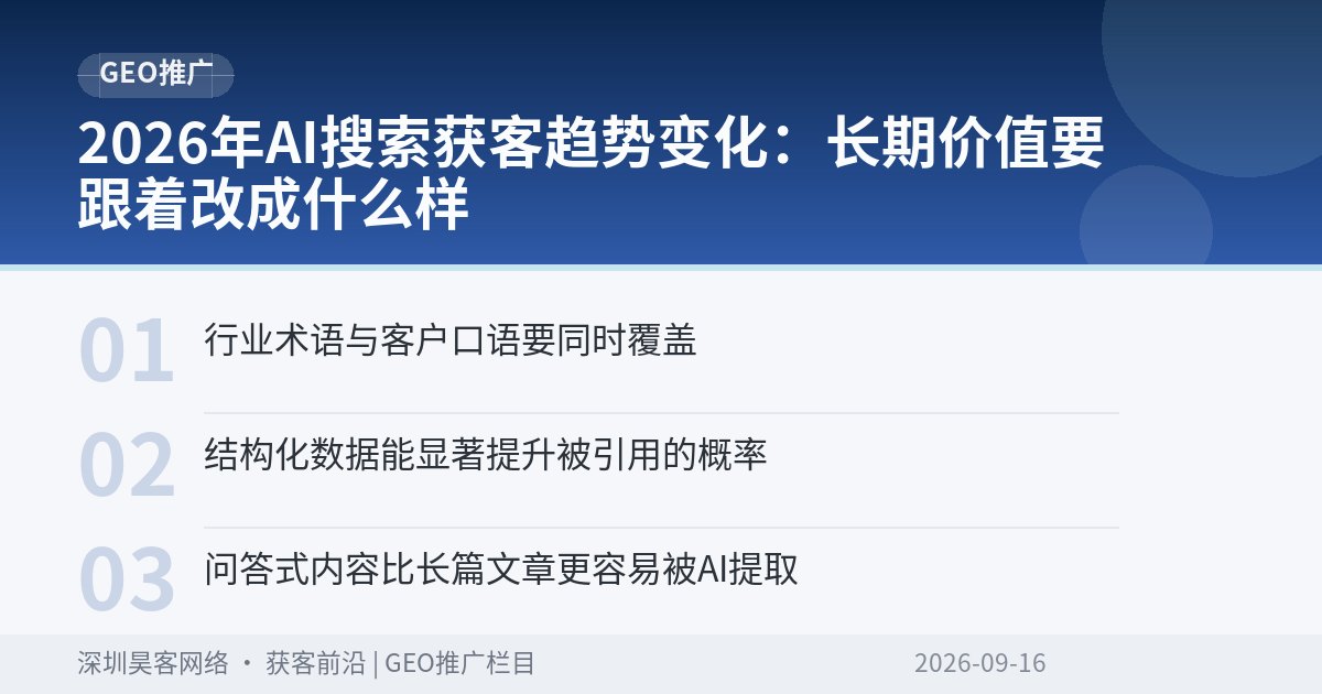 2026年AI搜索获客趋势变化：长期价值要跟着改成什么样