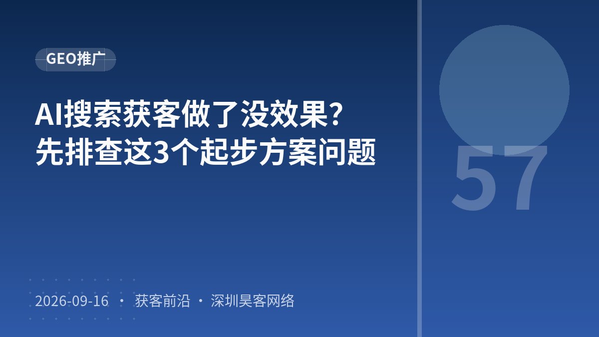 AI搜索获客做了没效果？先排查这3个起步方案问题