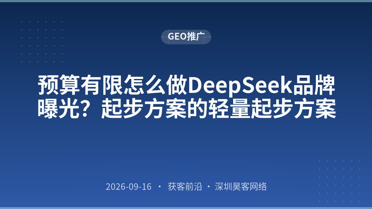 预算有限怎么做DeepSeek品牌曝光？起步方案的轻量起步方案
