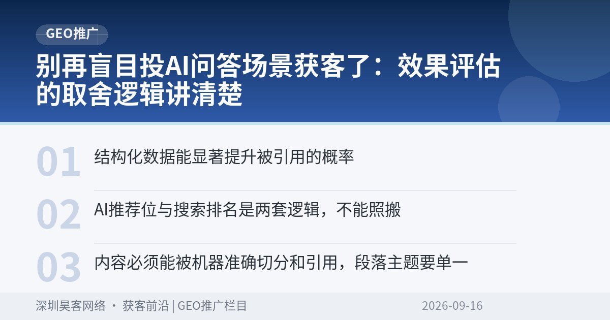 别再盲目投AI问答场景获客了：效果评估的取舍逻辑讲清楚