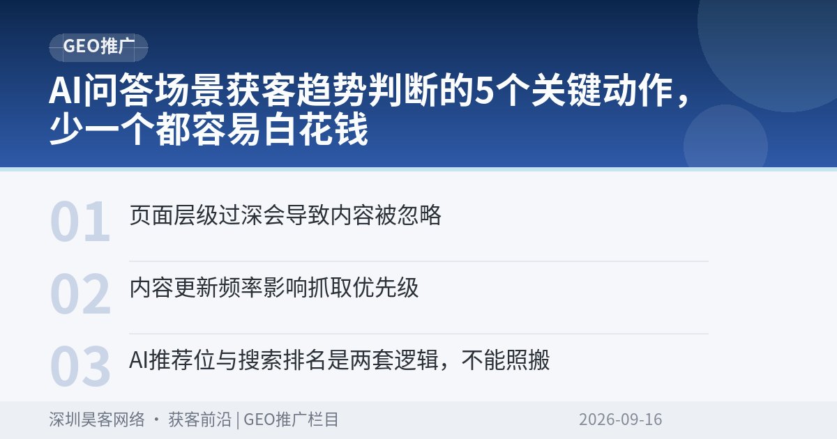 AI问答场景获客趋势判断的5个关键动作，少一个都容易白花钱