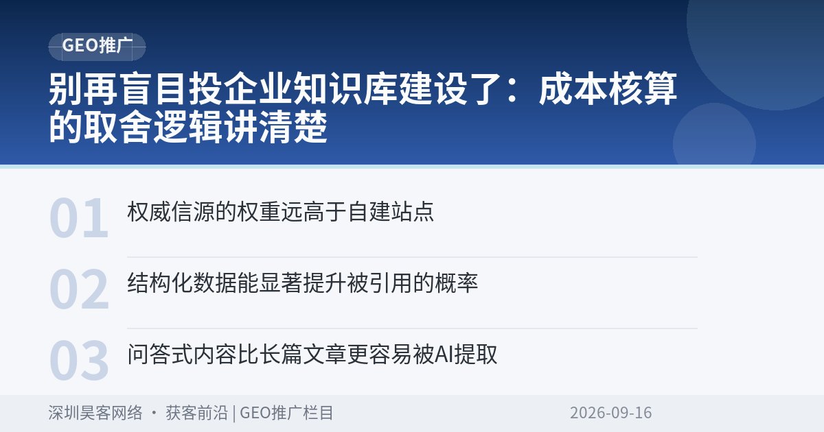 别再盲目投企业知识库建设了:成本核算的取舍逻辑讲清楚