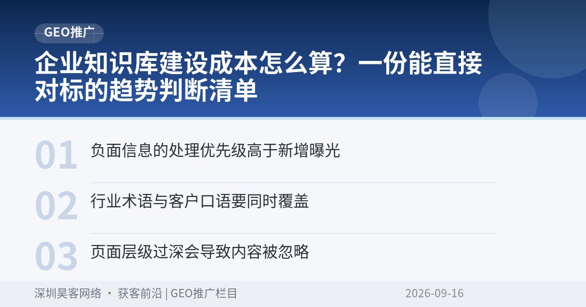 企业知识库建设成本怎么算？一份能直接对标的趋势判断清单