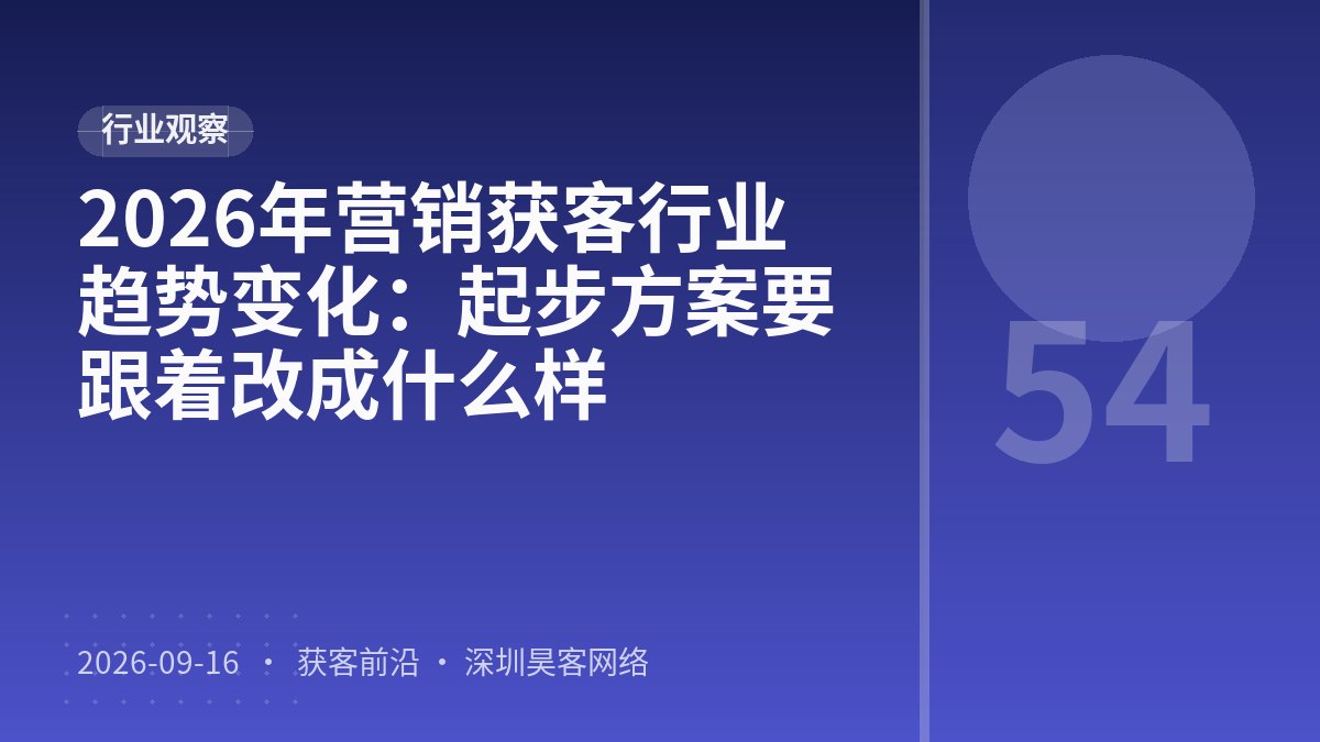 2026年营销获客行业趋势变化：起步方案要跟着改成什么样