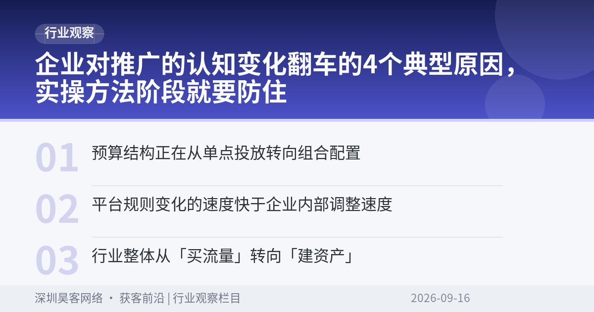 企业对推广的认知变化翻车的4个典型原因，实操方法阶段就要防住