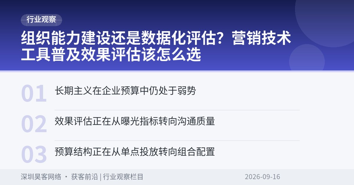 组织能力建设还是数据化评估？营销技术工具普及效果评估该怎么选