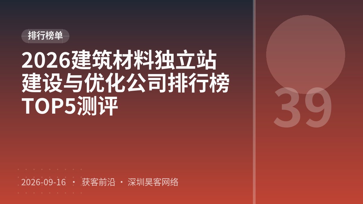 2026建筑材料独立站建设与优化公司排行榜TOP5测评